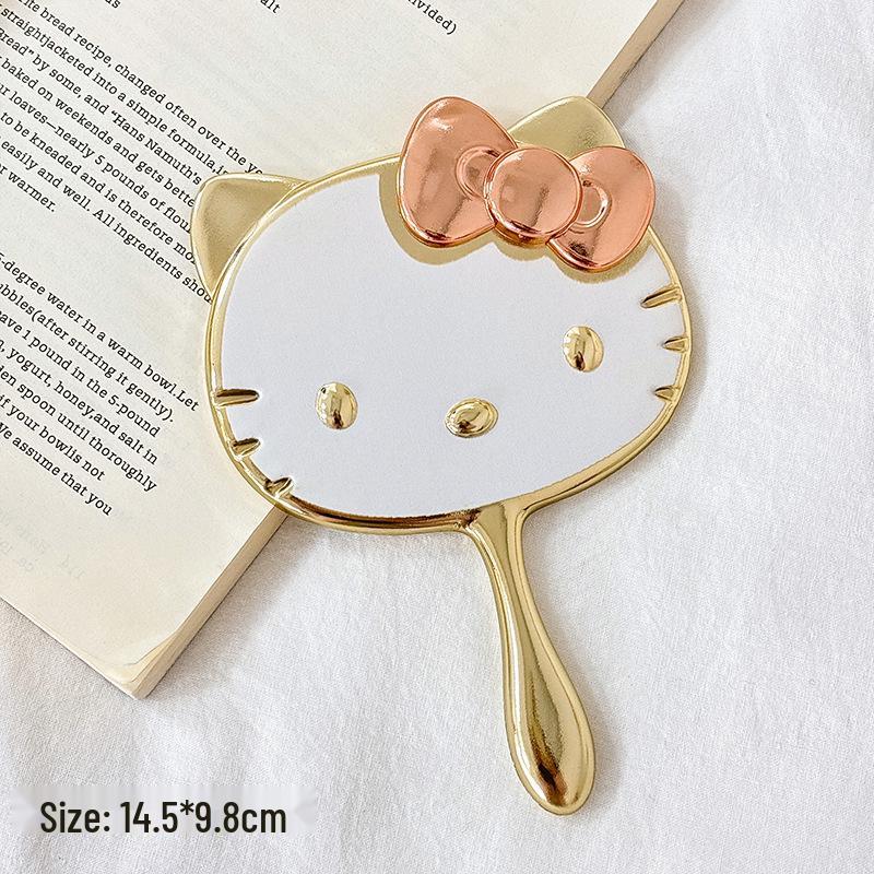 Portable 3D Folding Mini Makeup Mirror - Cute Handheld Touch-up Mirror for Girls, Students & Desktop