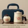 Ru Kiln Ceramic Tea Mug with Lid & Filter - Women's Personal Office Water Cup