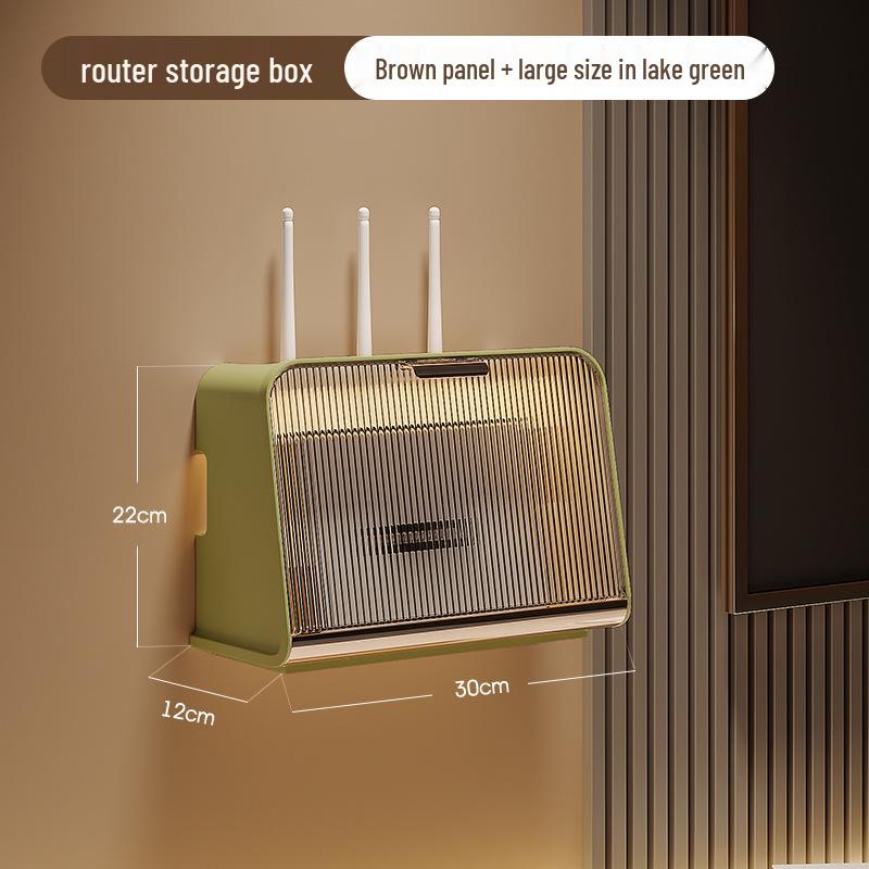 Wall-Mounted Multi-Functional Storage Box for WiFi Router, Power Strip, and Cable Management