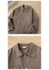 2026 Spring/Autumn Men's Retro Solid Color Loose Shirt - Japanese Streetwear Casual Jacket
