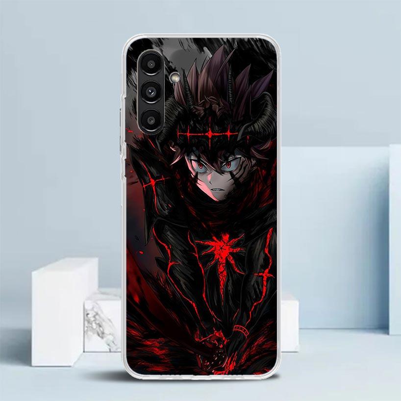 Black C-Clovers Anime Phone Case For Samsung Galaxy A17 A37 A57 A16 A15 A14 A13 A56 A55 A54 A53 A36 A35 A34 A33 A26 A25 A24 A23