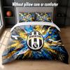 Set Biancheria da Letto Juventus FC Design 1 Copripiumino + 2 Federe Morbido Traspirante Biancheria da Letto per la Casa