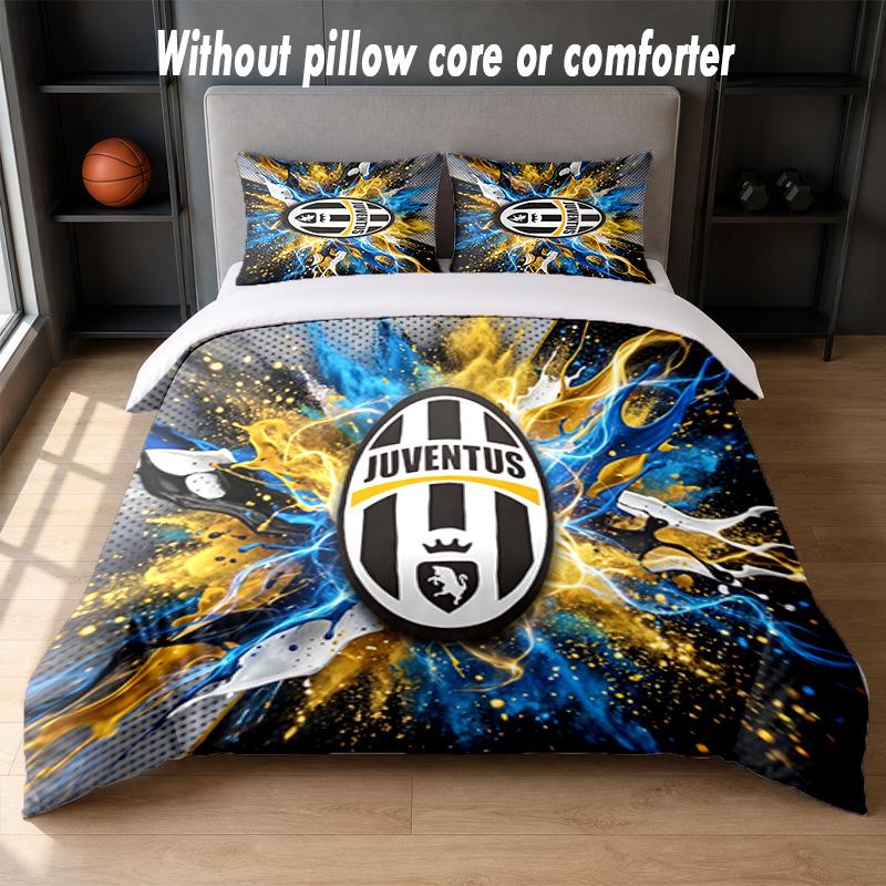 Set Biancheria da Letto Juventus FC Design 1 Copripiumino + 2 Federe Morbido Traspirante Biancheria da Letto per la Casa