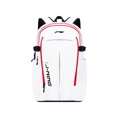 Polyester Backpack Unisex White Red YBSV099-5
