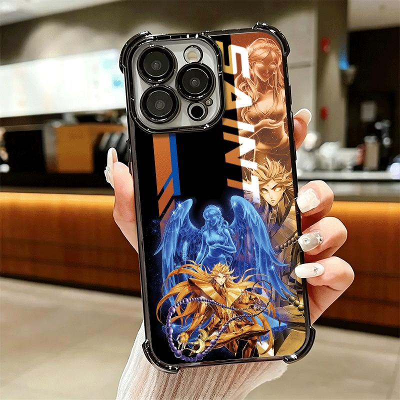 Anime S-Saint S-Seiya Plating Phone Case For Iphone 16 17 Pro Max Air 16E 14 15 Plus 12 13 Mini Anti-Fall Airabag Cover