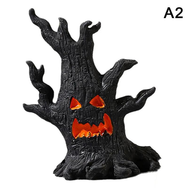 Scary Tree Spooky Tree Face Sculpture Realistic Tabletop Ornament Indoor Outdoor Halloween Decoration For Party Haunted House