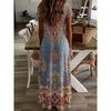 Women's Midi Dress Sundress A Line Dress Vacation Casual Boho Beach Going Out Standard Fit Floral Graphic Short Sleeve V Neck Summer Spring