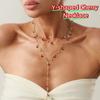 Copper Y-shaped Cherry Necklace Gold Women Long Necklace Creative Clavicle Chain  Girls