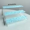 2 Pack Three-Level Acrylic Display Stand Water Ripple Design for Office Decoration Display Rack Purposes Crafts Toys Collectible