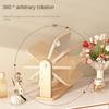 Simple Wooden Vanity Mirror Single Sided Folding Design Makeup Mirror Rotating HD Desktop Mirror Design Perfect for Home
