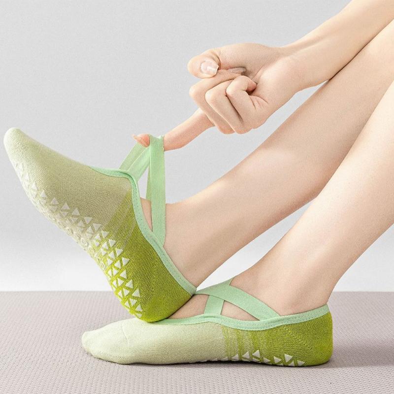 Women Anti Slip Pilates Socks Five Toe Silicone Non-Slip Yoga Sock Bandage Ballet Dance Ladies Fitness Sports Cotton Sock