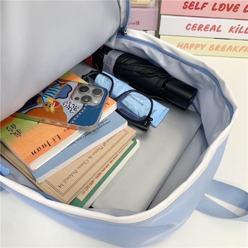 High Value College Style Fresh and Sweet Backpack, Junior High School Students Contrasting Colors, Lightweight and Large-capacity Backpack