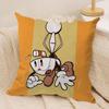 Game CCupheadS Cushion Cover Silky Short Plush DoubleSided Printed Pillow Case for Sofa All Seasons Home Decor Gift