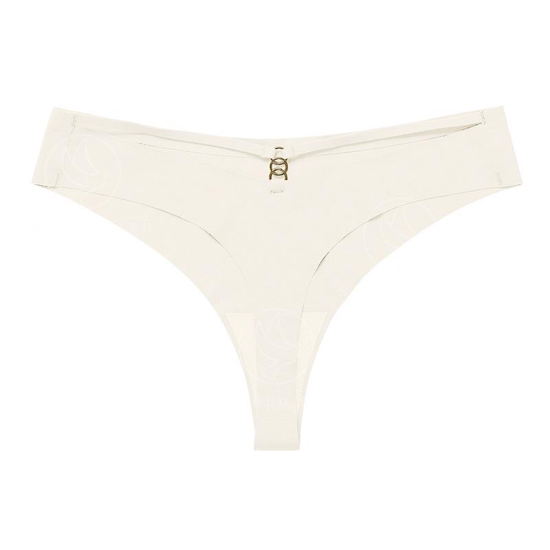 Fio T sem Costura em Seda Gelo - Lingerie Esportiva para Yoga Tamanho Plus com Argola de Metal