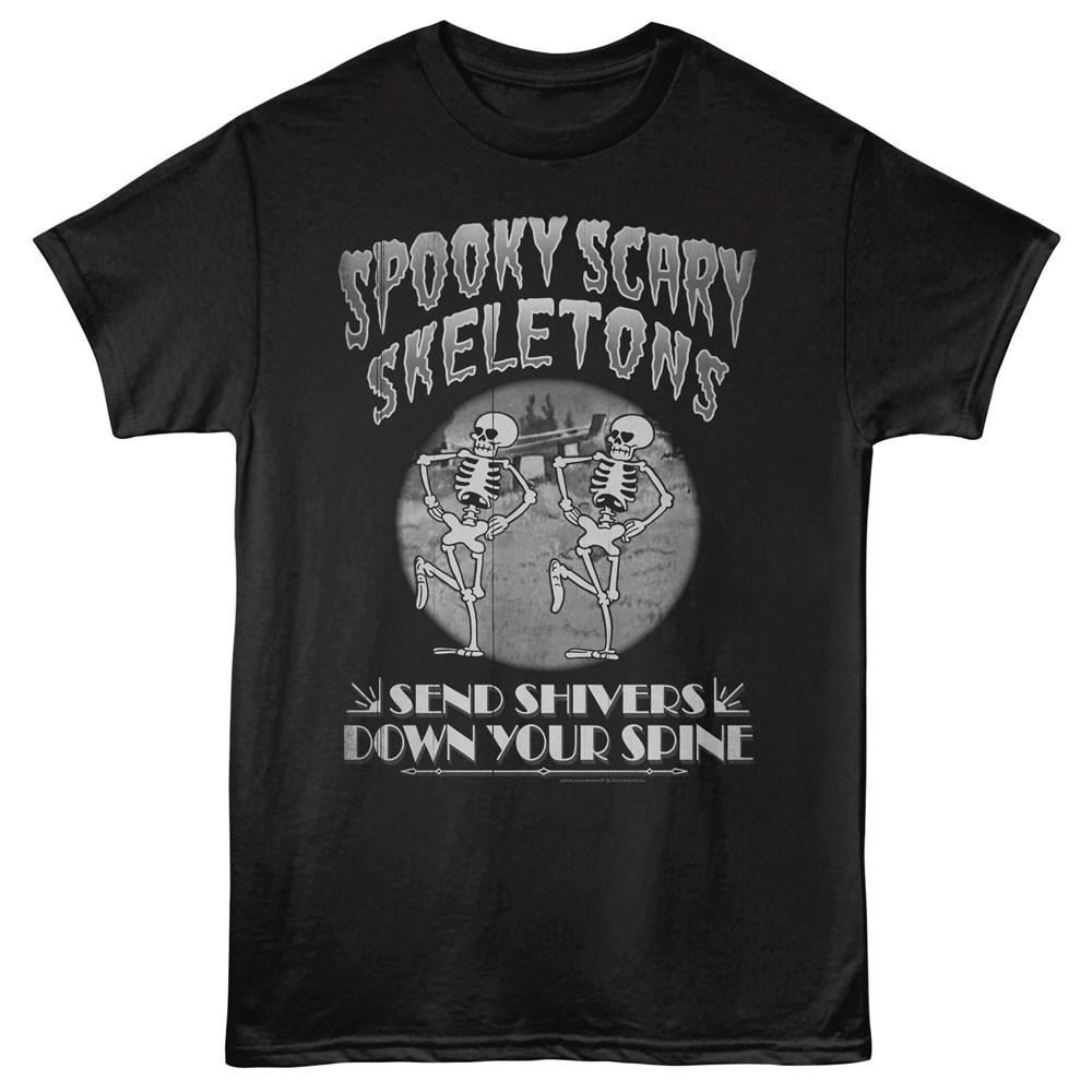 Spooky Scary Skeletons 2 Dancing Skeletons Shivers Haze Gray Men s T Shirt S