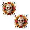 Creative Holiday Gifts for Friends Day of The Dead Skull Flower Static Sticker Colorful Mexican Floral Glass Indoor Outdoor Festive Window