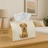 1pc Minimalist Domestic Pet Tissue Box- Terrier Dog Sitting Portrait Napkin Storage Box, Suitable for Rolls/facial Tissues/single Sheets, Multi-functi