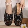 Fashion Women Jelly Flats Fashion Slip-On Flats Closed Toe Hollow Out Ballet Flats Lightweight Beach Jelly Shoes for Outdoor Travel