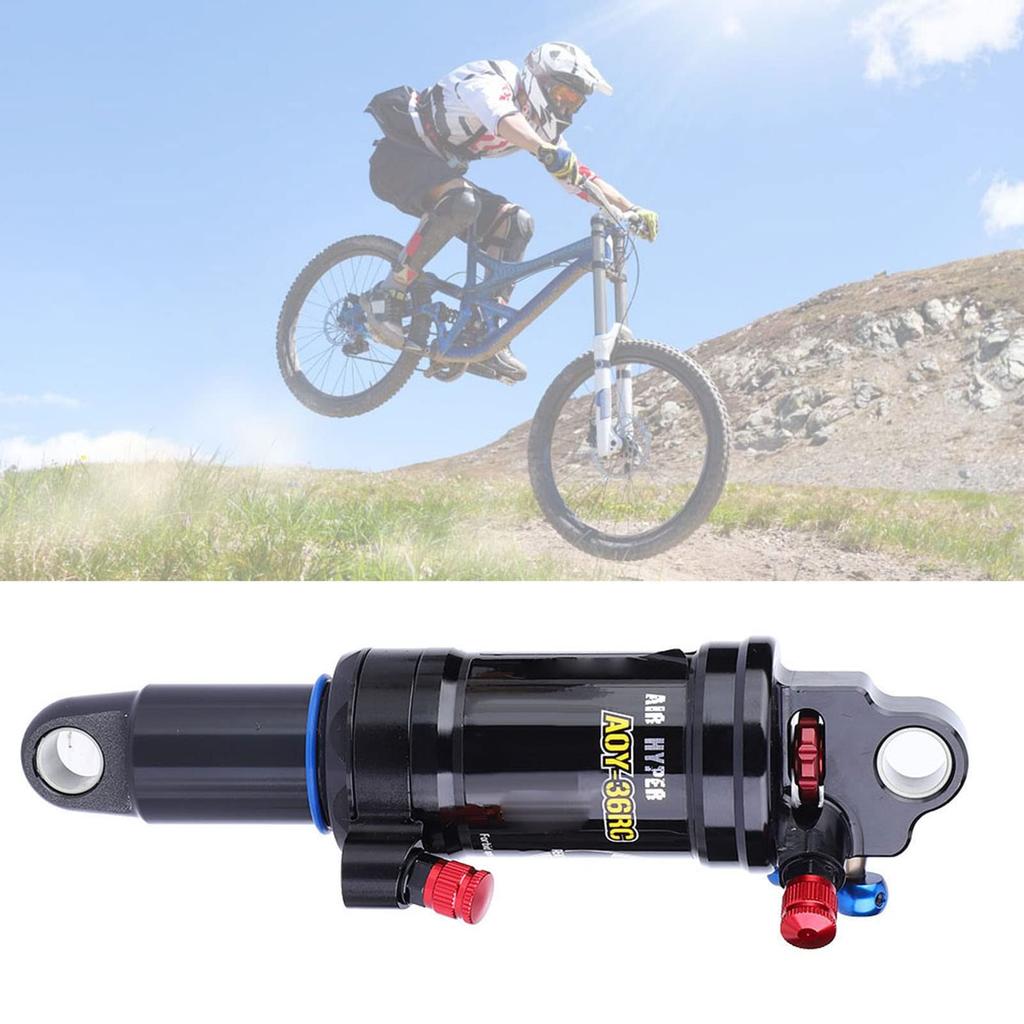 Mountain Bike Shock Absorber 165mm Steel Adjustable Damping Rear Shock Accessories Black XC and Trail, Heavy Duty Material