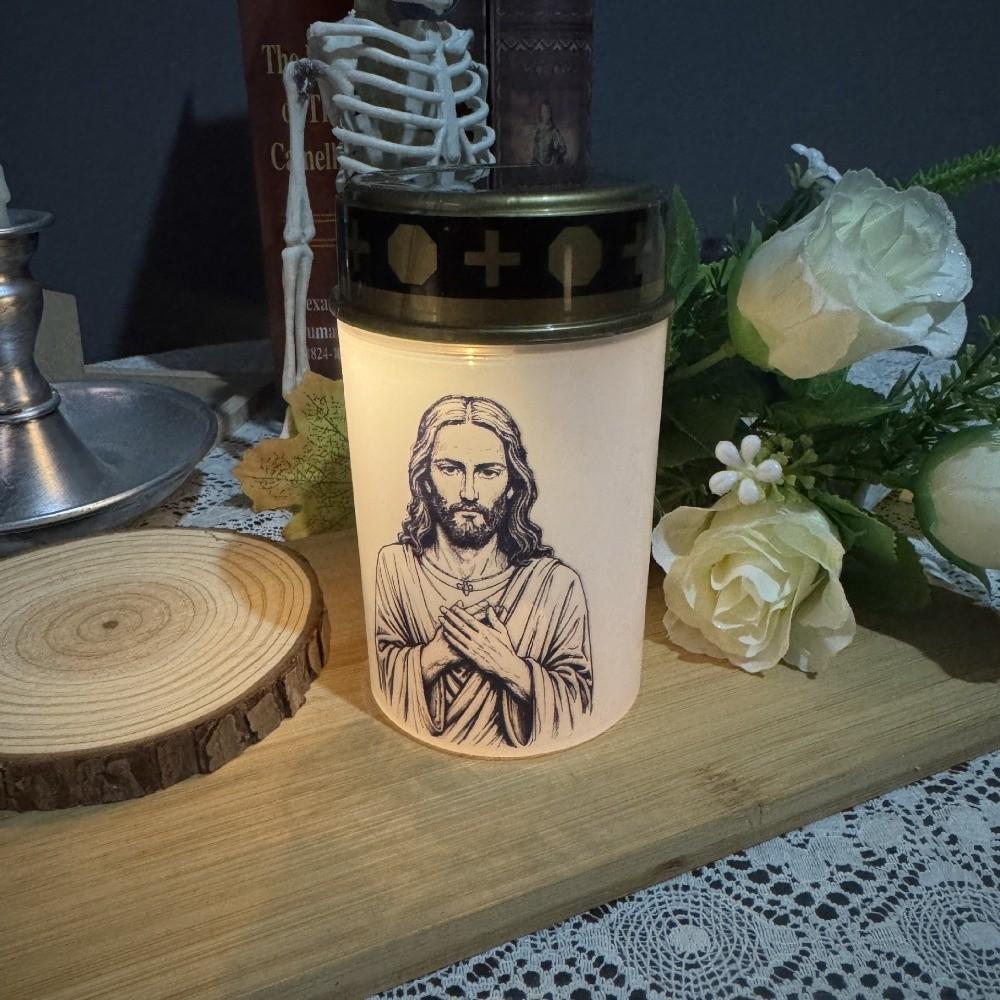Solar Sensor Flameless Ceremony Grave Lantern Waterproof Candle Memorial Light Memorial Gift