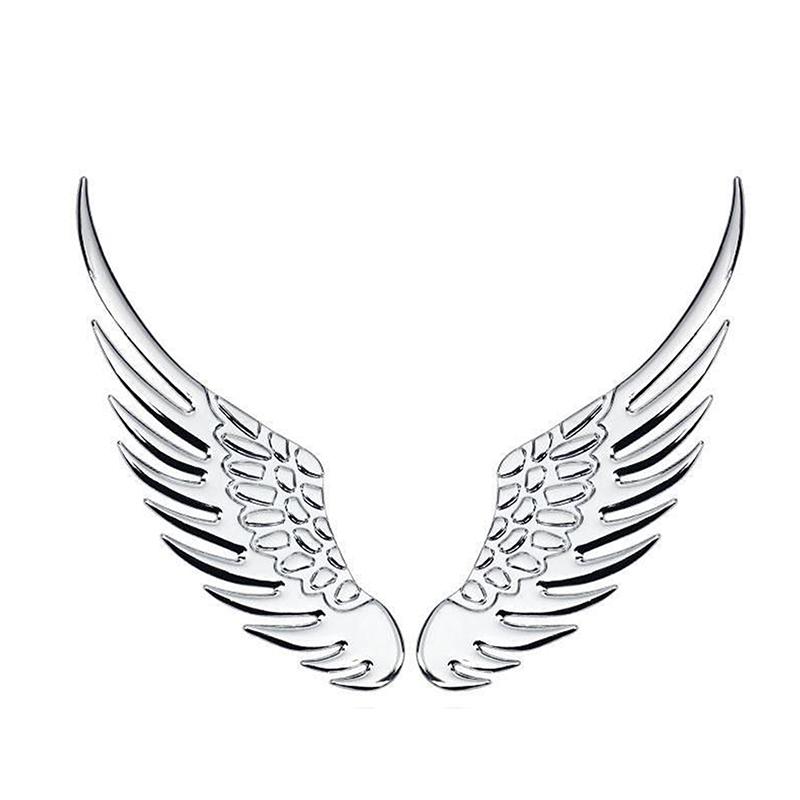 1Pair Car Auto Motorcycle Body Sticker 3D Angel Wings Badge Style Zinc Alloy Decals Silver/Gold Exterior Accessories