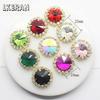 LKERAN 10Pcs Gold 25mm Glass Crystal Rhinestone Buttons For Metal Sewing Accessories Clothes DIY Wedding Decoration Materials