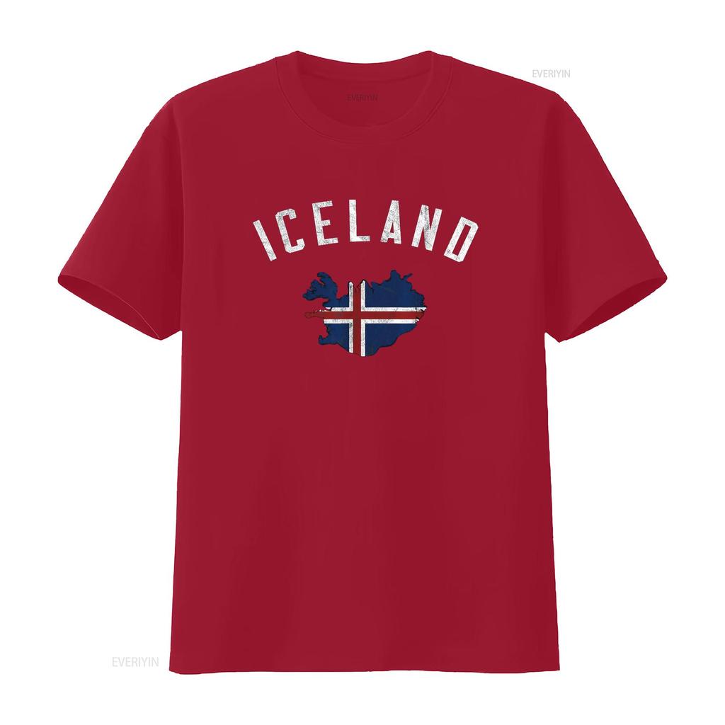 T-shirt Vintage Varsity Islanda vintage Lavata Traspirante Comoda Morbida streetwear Alla moda Unisex Elasticizzata homme Casual