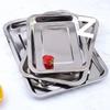 Extra Thick 304 Stainless Steel Square Tray for BBQ, Steamed Rice, Buffet, and Dumplings