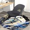 1pc Anime Design Winter White Bird Round Carpet Office Chair Mat, Non Slip Rug for Home Decor, Gift, Office, Living Room, Bedroom