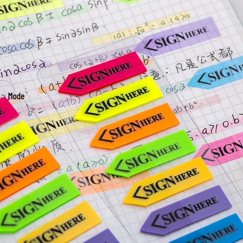 Multicolor Signature Reminder Sticky Notes – 7 Colors Index Stickers