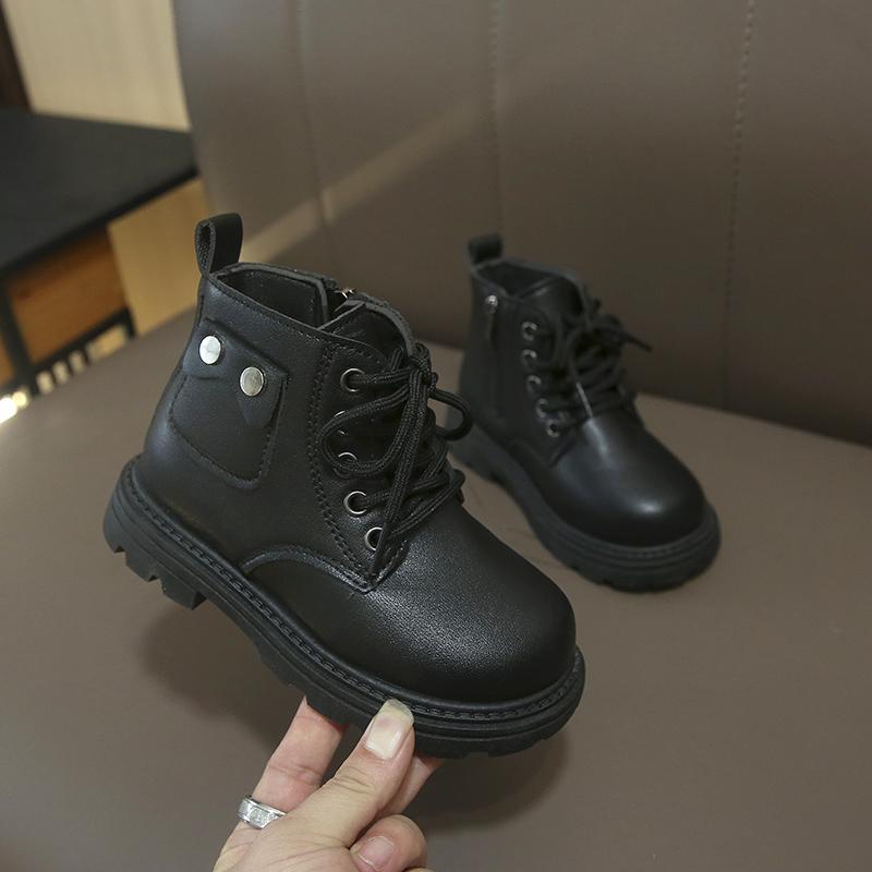 Girls Boots Autumn Winter Pu Leather Soft Sole Casual Unisex Boys Girls Casual Boots