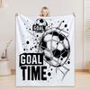 Football Flannel Blanket For Girls Boys Letter Monochrome Adult Name Blanket Birthday Gift