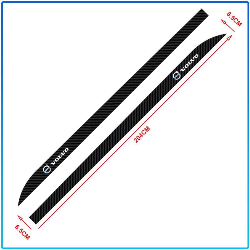 2pcs Carbon Car Door Side Skirt Sill Stripe Sticker Motion Design Decals For Volvo Rdesign XC90 S60 XC60 V70 S80 S40 V50 V40 V60 C30 S70