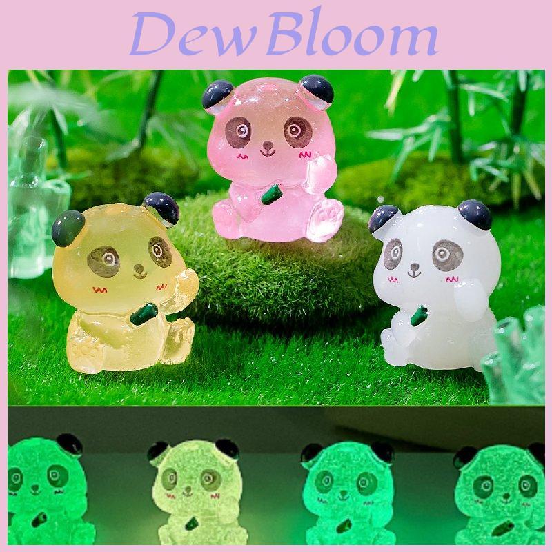 Adorable Resin Luminous Panda Figurines For Garden Decor In 7 Vivid Colors