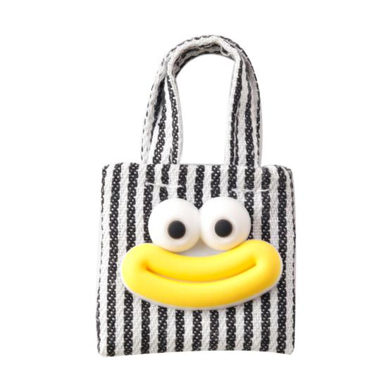 

Миниатюрная холщовая сумка с рисунком из мультфильма, реалистичная тканевая мини-сумка для кукол, декор для одежды B чёрный