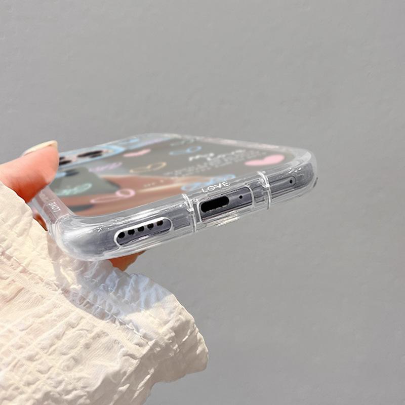 Applicable To Apple 15 Mobile Phone Case Iphone14 Graffiti Color Love 13 Mirror 12pro Transparent Soft Edge Xs/xr