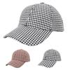 Korean Style Houndstooth Duckbill Cap - Trendy Spring/Summer Plaid Sun Hat for Women