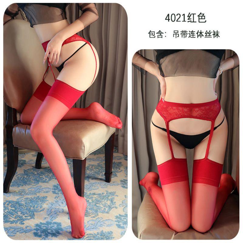 Strap Integrated Socks, Silk Stockings, Women's High Leg Thigh Socks