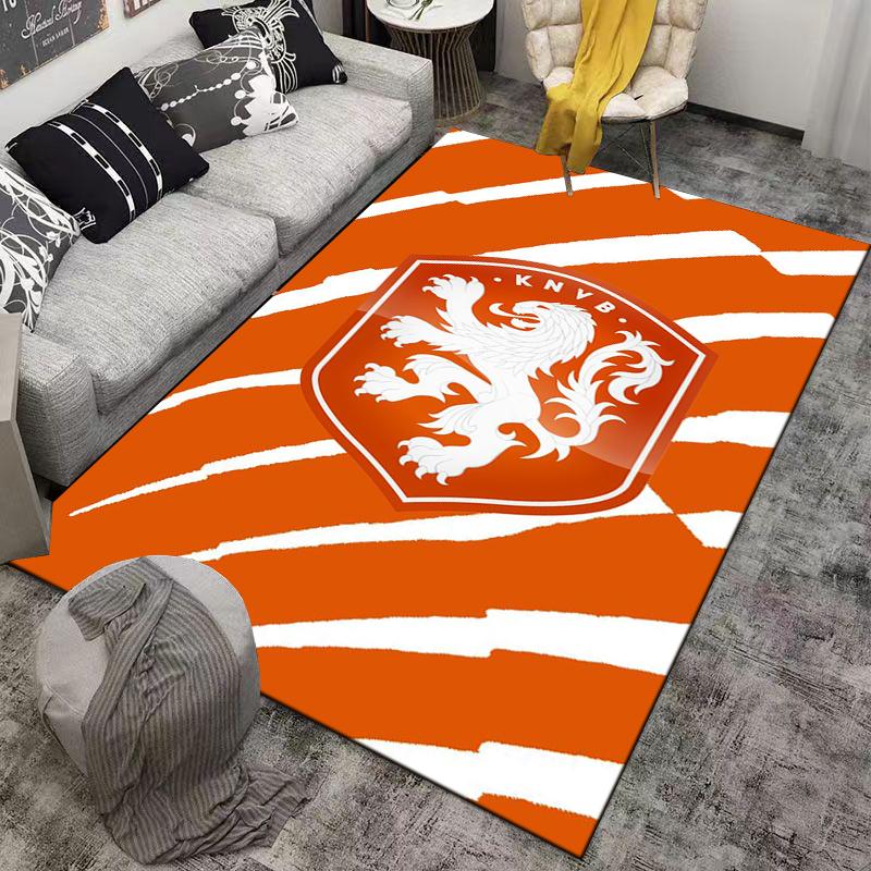 Orange Lion Shield Pattern carpet Non-slip rug suitable for living room and bedroom sofas