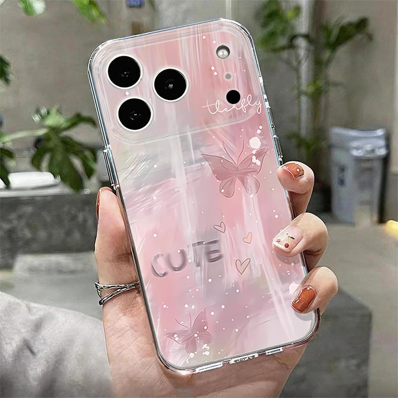 Butterfly Pattern Case For iPhone 17 Pro Max Coque iPhone 16 15 14 13 12 Pro Max 11 Clear TPU Silicone Soft Cover