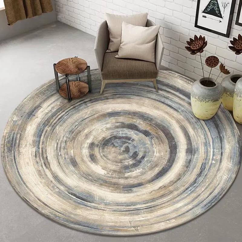 Abstract Art Round Rug Living Room Sofa Bedroom Decorative Carpet Computer Chair Floor Mat Non-Slip