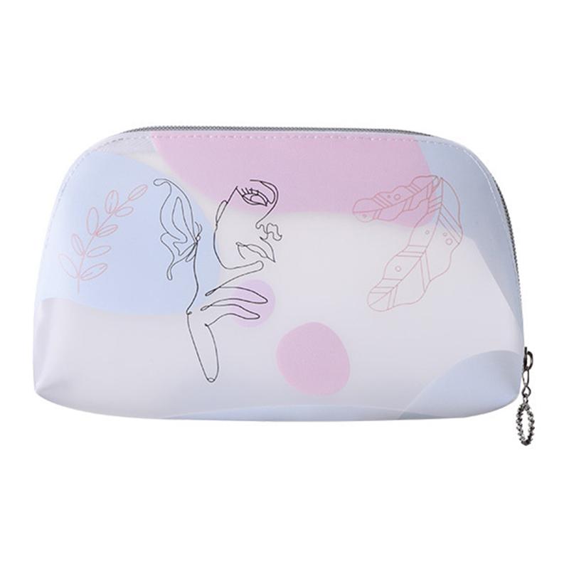 

Large Toiletry Wash Bag Lovely Girl Pattern Translucent TPU Cosmetic Makeup Pouch Container,Size L Butterfly Girl