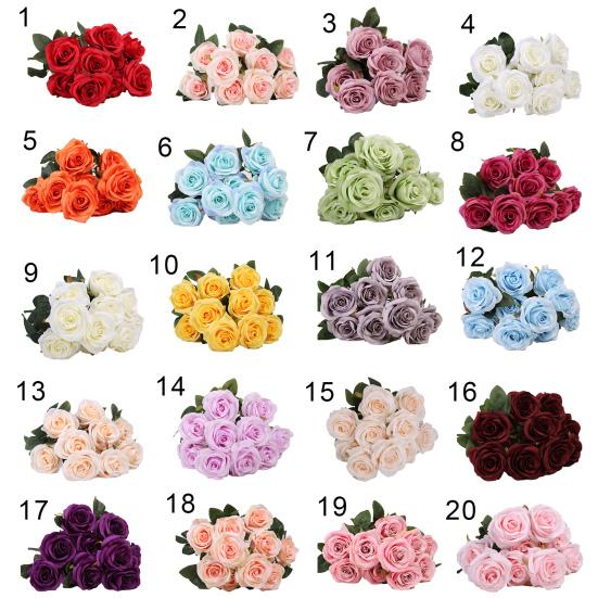 Faux Flower Realistic Looking Eye-catching Practical Good 10 Heads Wedding Party Faux Bouquet Decoration for Dorm