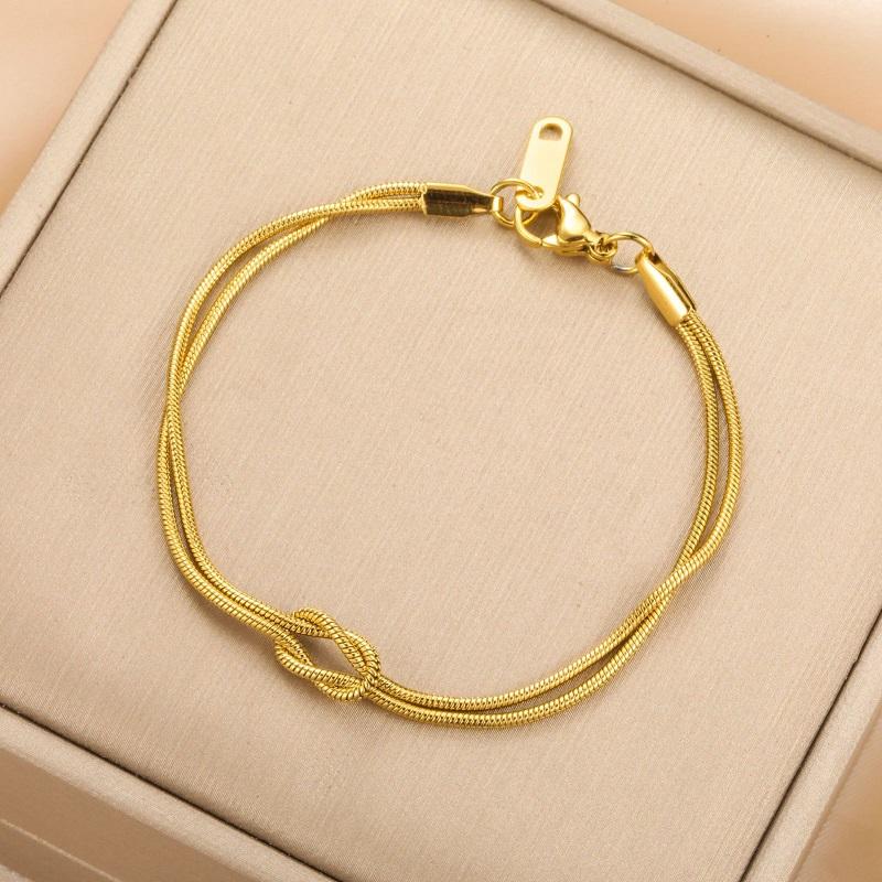 Stainless Steel Metal Round Beaded Bracelets For Women Fashion Gold Color Multilayer Layered Chain Bracelet Wedding Zircon Gift