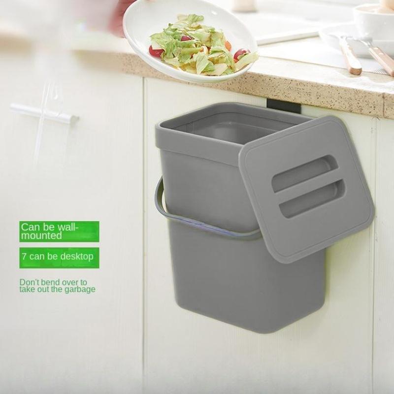 Space-Saving Quiet-Close Trash Can - 3L, Eco-Friendly Sealed Bin For Kitchen & Office, No Electricity Needed