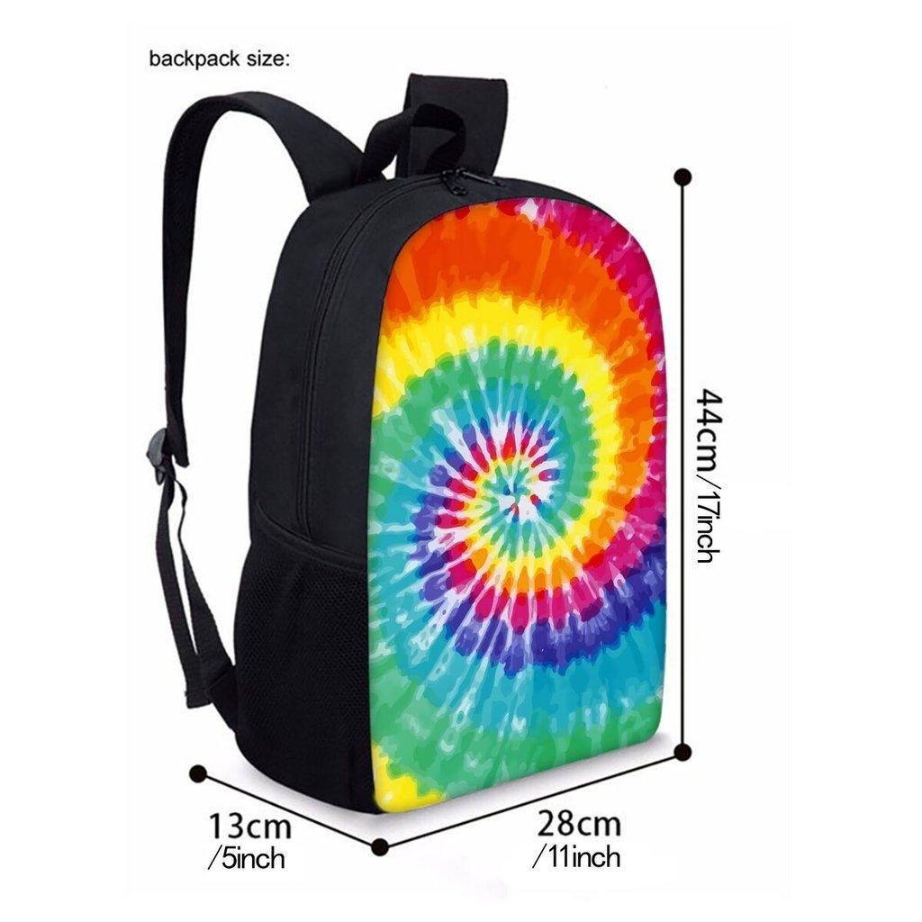Tie-dye Print Single Layer Backpack for Boy/Girls Best Gifts 2D Flat Cartoon School Bag for Children Bags