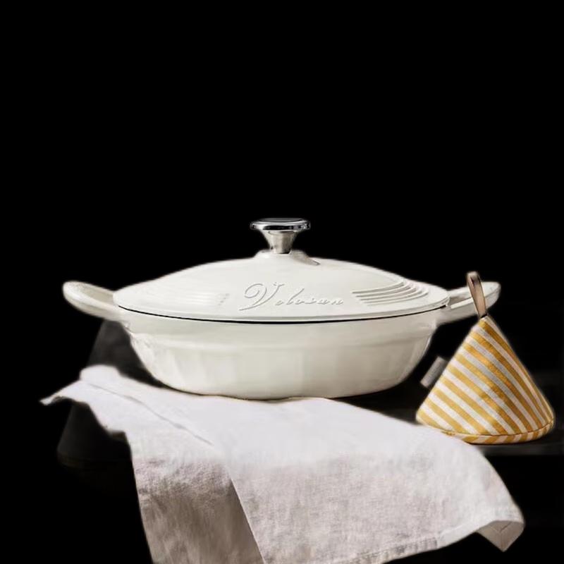 Wenlunshan Bunica Star White Enamel Stew Pot