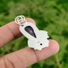 Pear Lepidolite Gemstone White Topaz 925 Sterling Silver Bezel Mother Pendant