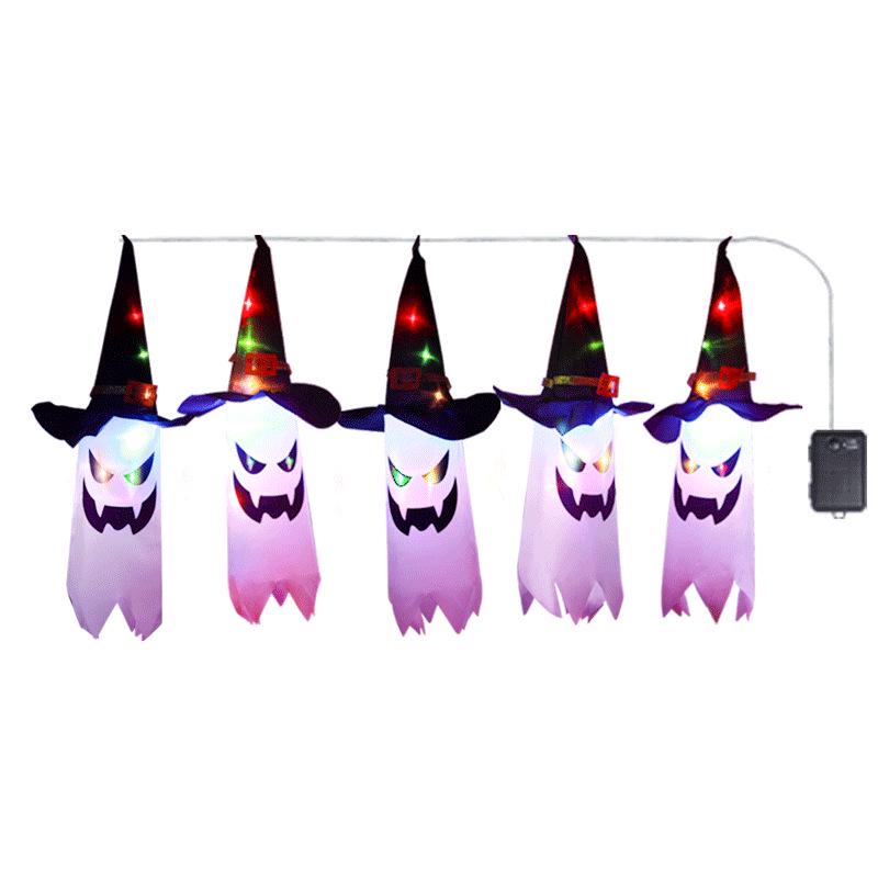Halloween LED Wizard Hat Ghost Icicle Lights: Indoor Decorations for a Horrifying Atmosphere