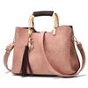 Women's New Fashi Tassel Pendant Solid Color Trend Ladies Handbag Trend All-match Retro PU Messenger Bag Shoulder Bag Wallet